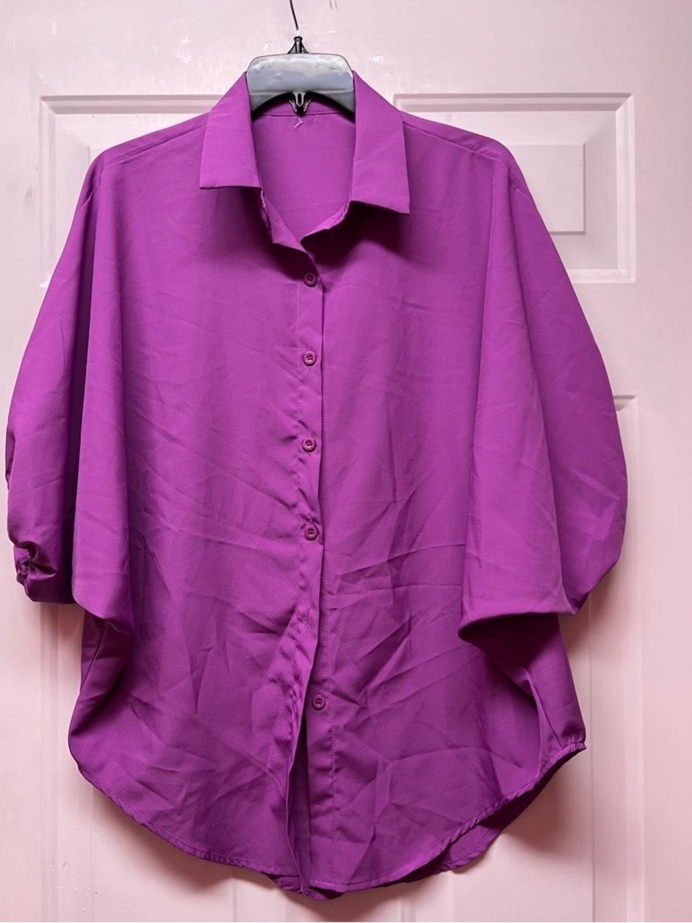 Purple Button-Down Women's Top